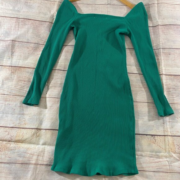 Free People Beach Women's green Long sleeve Ribbed Body Con Dress - Large - Picture 11 of 12